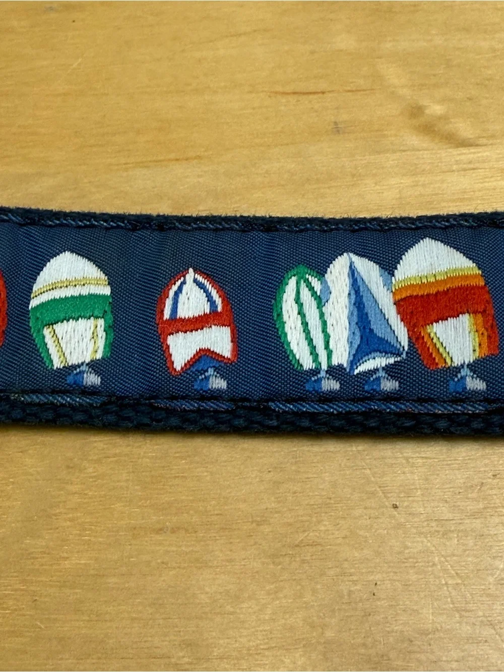 Nautical Sailboat Woven Vintage Belt Leather Man Ltd Brass Buckle Made in USA 38